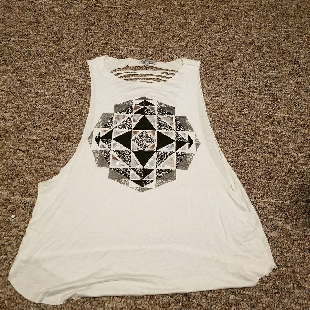 Cute cut out muscle tee tank top